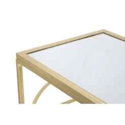 Mobile da Ingresso Metallo Oro Vetro Specchiato 120x41x81 cm Moderno