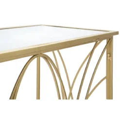 Mobile da Ingresso Metallo Oro Vetro Specchiato 120x40x80 cm Moderno