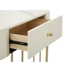 Mobile da Ingresso Similpelle Trapuntata Bianco Oro con Cassetto