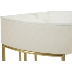 Mobile da Ingresso Similpelle Trapuntata Bianco Oro con Cassetto