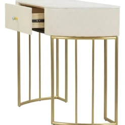 Mobile da Ingresso Similpelle Trapuntata Bianco Oro con Cassetto