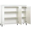Mobile da Ingresso 138x110 cm Bianco Moderno 3 Ante 4 Ripiani