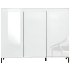 Mobile da Ingresso 138x110 cm Bianco Moderno 3 Ante 4 Ripiani