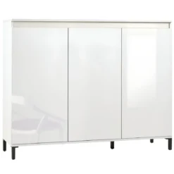 Mobile da Ingresso 138x110 cm Bianco Moderno 3 Ante 4 Ripiani