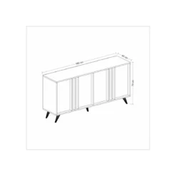 Mobile da Soggiorno Madia 4 Antracite Noce Piattaia Credenza Soggiorno Ingresso