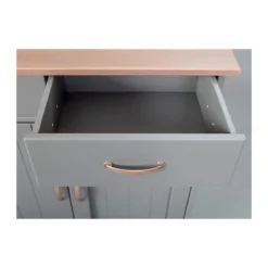 Mobile Grigio a 2 Ante 2 Cassetti Credenza in Legno Dispensa Soggiorno Cucina