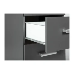 Mobile Grigio Cassettiera 40 con 4 Cassetti Comodino Mobiletto Moderno Ufficio