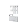 Mobile Ingresso XL Bianco con Scarpiera e Specchio