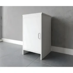 Mobile Lavanderia 46,5x49x84 cm PVC 1 Anta Bianco Salvaspazio