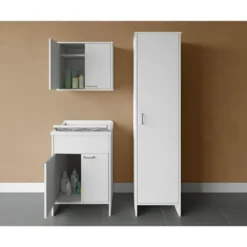 Mobile Lavatoio 2 Ante 60x50x85 Pensile 60x34x52 Colonna 45x50x182 cm