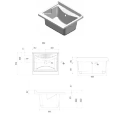 Mobile Lavatoio in Legno da Interno Lavanderia 60x85 cm Lavandino Pilozzo