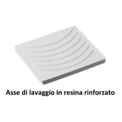 Mobile Lavatoio in Legno 45x50 cm Salvaspazio con Pilozzo Lavandino Resina