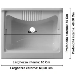 Mobile Lavatoio Lavanderia per Interno Esterno Mobiletto Lavabo in Resina