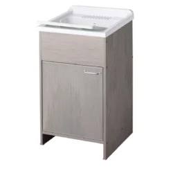 Mobile Lavatoio per Esterni in PVC Pilozzo con Sifone di Scarico Grigio