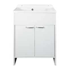Mobile Lavatoio PVC 58x38 cm con Vasca 2 Ante con Kit Scarico Autopulente