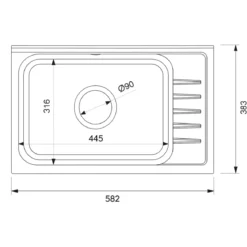 Mobile Lavatoio PVC 58x38 cm con Vasca 2 Ante con Kit Scarico Autopulente