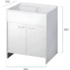 Mobile Lavatoio PVC 80x50x85 cm per Esterni con Vano Porta Oggetti