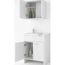 Mobile Lavatoio 60x50x85 cm con Pensile 60x34x52 cm 2 Ante