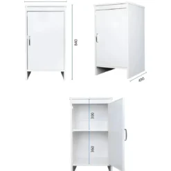 Mobile Lavatoio 45x50x85 con Colonna 45x50x182 e Specchio 45x60