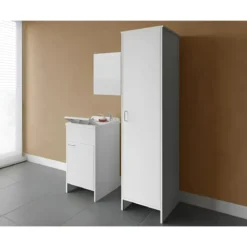 Mobile Lavatoio 45x50x85 con Colonna 45x50x182 e Specchio 45x60