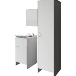 Mobile Lavatoio 45x50x85 con Colonna 45x50x182 e Specchio 45x60