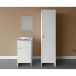 Mobile Lavatoio 45x50x85 con Colonna 45x50x182 e Specchio 45x60