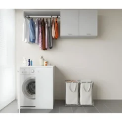 Mobile Lavatrice Asciugatrice in Resina Pvc Coprilavatrice da Bagno