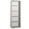 Mobile Libreria Alta Grigio Cemento 5 Ripiani Ufficio Scaffale Bambini Moderna