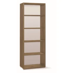 Mobile Libreria Alta 200 Noce in Legno Ripiani Ufficio Scaffale Moderna