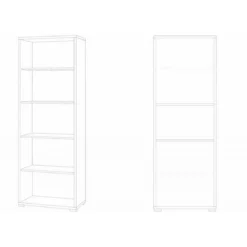 Mobile Libreria Alta 200 Noce in Legno Ripiani Ufficio Scaffale Moderna