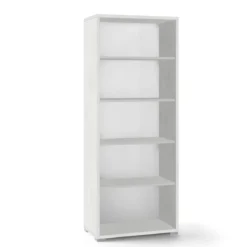 Mobile Libreria Alta 200 Ossido Bianco Ripiani Ufficio Scaffale Bambini Moderna