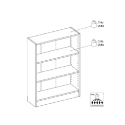 Mobile Libreria 80 Bianca Bassa 3 Ripiani Legno Moderna Cameretta Design Studio