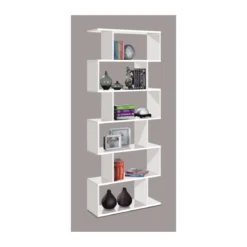 Mobile Libreria 80 Bianca Lucido Ripiani Design a Giorno Parete Modulare Studio