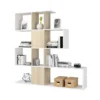 Mobile Libreria Bianca Lucido Rovere Design a Giorno Cubi Parete Attrezzata Muro
