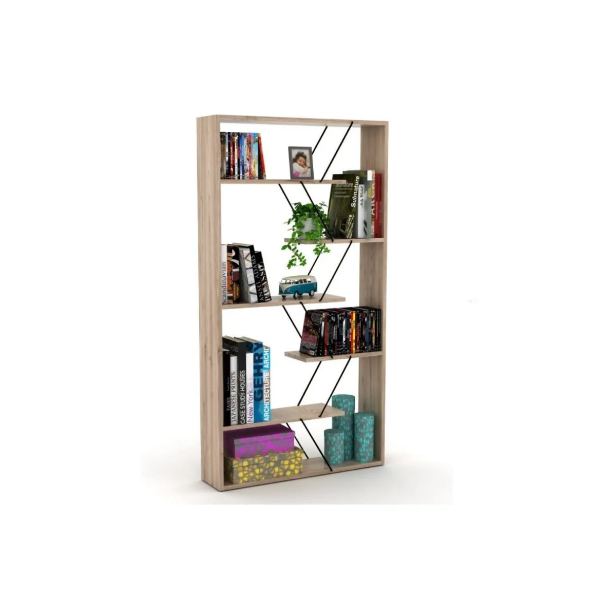 Mobile Libreria Rovere Divisoria Bifacciale Scaffali da Ufficio