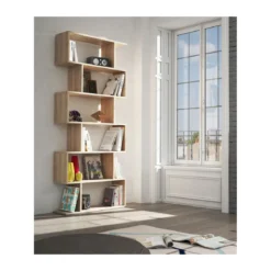 Mobile Libreria 80 Rovere Venato Ripiani Design a Giorno Parete Modulare Studio