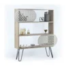 Mobile Libreria Slim Rovere Ripiani Moderna Mensole Scaffali Salvaspazio Ufficio