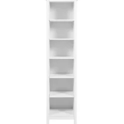 Mobile Libreria Soggiorno Camera Alta in Legno MDF Bianco 6 Ripiani