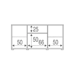Mobile Madia 2 Ante 2 Cassetti Bianco e Cemento Contenitore Buffet Credenza