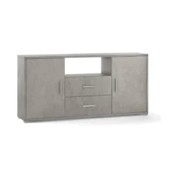 Mobile Madia 2 Ante 2 Cassetti Grigio Contenitore Buffet Credenza Tv Soggiorno