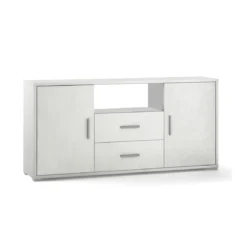 Mobile Madia 2 Ante 2 Cassetti Ossido Bianco Contenitore Credenza PortaTv Salone