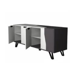Mobile Madia 160 cm 4 Ante Bianco Ghisa Porta Tv Buffet Credenza Contenitore