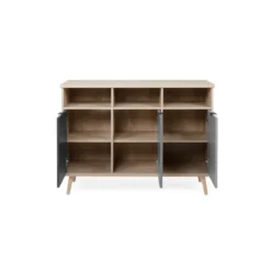 Mobile 120 Madia Rovere 3 Ante Grigio Rovere Porta Tv Buffet Credenza da Salotto