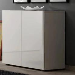 Mobile Madia 90x38x79 cm con 2 Ante e Ripiano