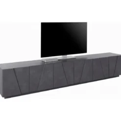 Mobile Moderno 240 Basso Porta TV Ardesia Soggiorno Anta Battente Credenza