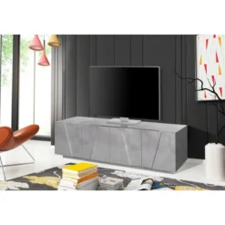 Mobile Moderno Cemento Porta TV 160 Basso Soggiorno Anta Battente Credenza