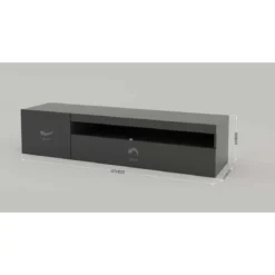 Mobile Moderno Porta TV 155 Basso Antracite Soggiorno Anta Ribalta Legno
