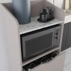 Mobile Multiuso da Cucina per Forno Microonde in Legno con Cassetti Mocha