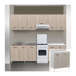 Mobile per Cucina Componibile in Legno Olmo Dispensa 80 cm Larghezza