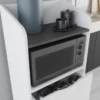 Mobile per Forno Microonde in Legno Bianco Multiuso con Cassetti da Cucina
